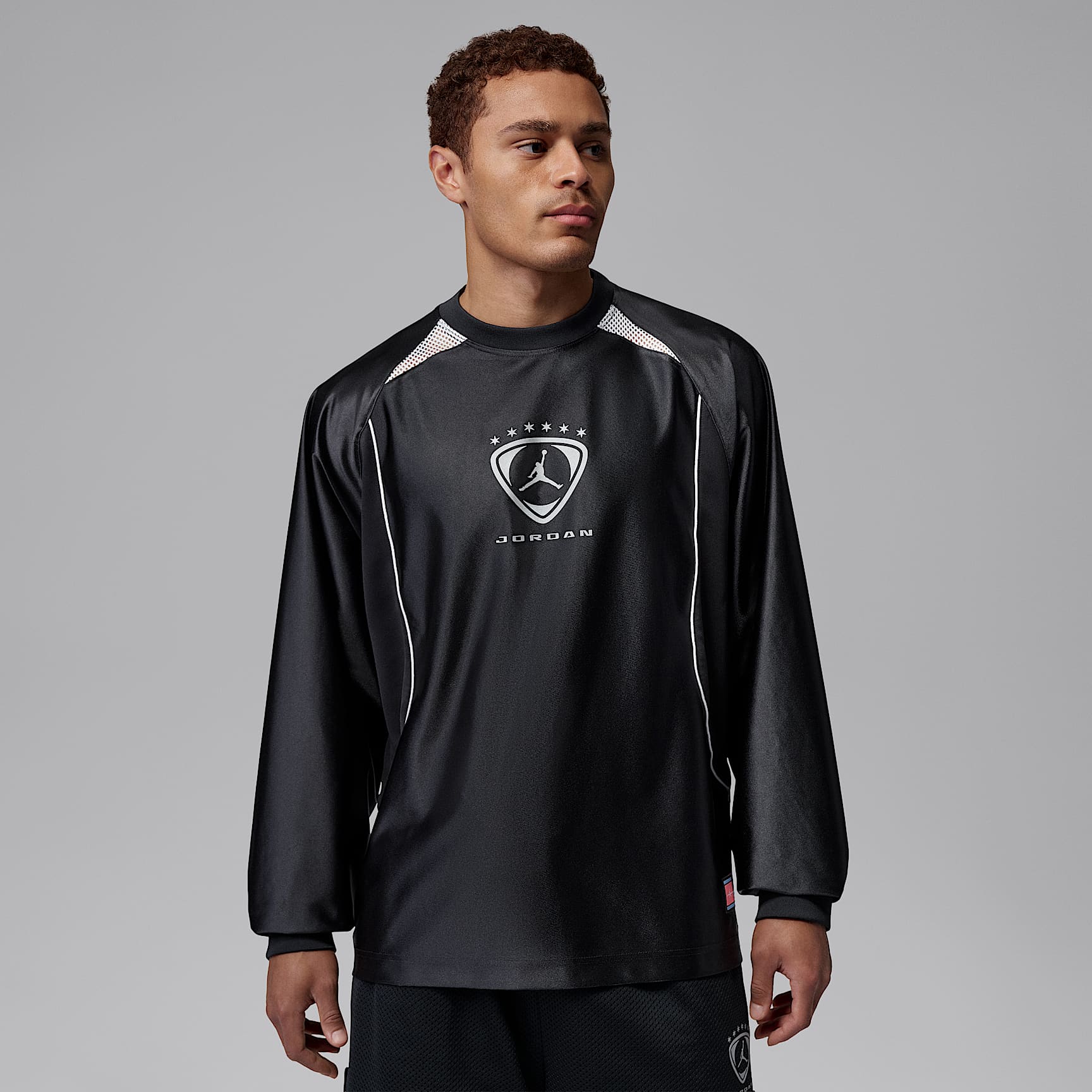 ジョーダンブランド　メッシュシャツ　BRK GOALIE TOP Jordan Brooklyn Men's Long-Sleeve Goalie Top. Nike IL